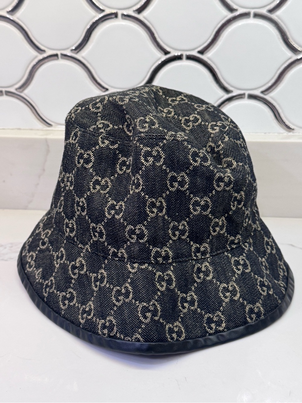 Authentic Gucci GG Denim Bucket Hat